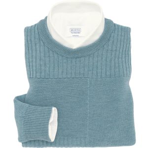 Jersey cuello redondo verde delantero patchwork
