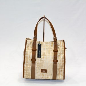 SHOPPER JACQUARD FRANJA ALGODÓN Martina K camel