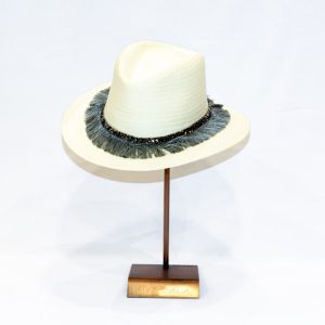 Sombrero rafia SIMOSASTRE star gris