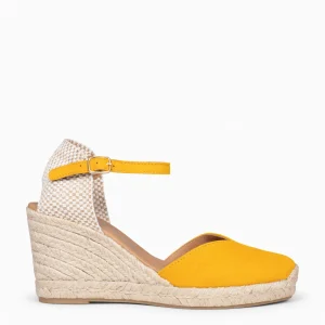 NERJA – Cuñas altas de esparto MOSTAZA