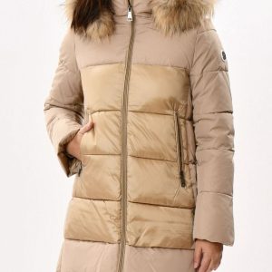 Parka acolchada bitejido con capucha