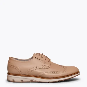 OXFORD Zapatos con cordones de hombre y picado inglés TAUPE
