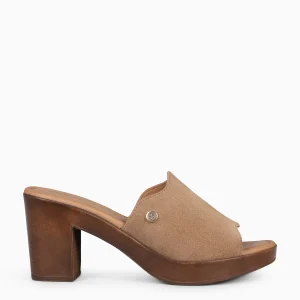ADELA - Zuecos con tacón TAUPE