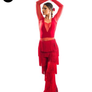 Pantalón flamenco con flecos